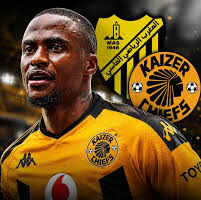 Graphic of Thembinkosi Lorch superimposed on a Kaizer Chiefs jersey