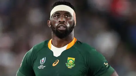 Springboks captain Siya Kolisi leads his team at Ellis Park